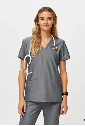 Figs Casma Three-Pocket Scrub Top™ in Graphite Grey XS thumbnail 1