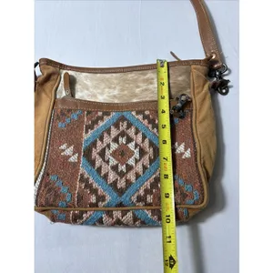 Myra Bag Aztec Cowhide Canvas Rug Purse Western Crossbody Southwestern thumbnail 11