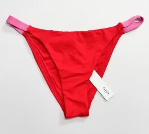 AQUA Bikini Bottom Swimwear Red Pink Beachwear Size Small‎ NEW thumbnail 1