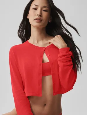Alo Yoga Supernatural Sweater Cardigan – Bright Red – Size XS thumbnail 7