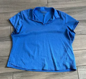 Chic Blue Short Sleeve Women's Top Size undefined thumbnail 1