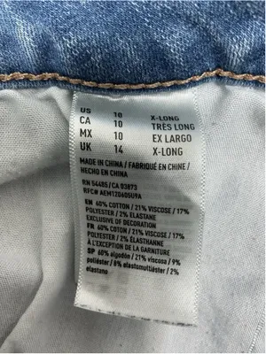 Womans Excellent American Eagle Jegging Distressed Stretch Blue Jeans Size 10 thumbnail 6