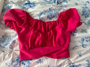 Cute pink tie top thumbnail 2