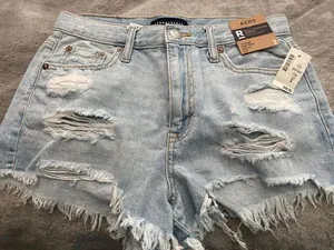 Aeropostale Vintage High Rise Light Wash Denim Shorts thumbnail 1