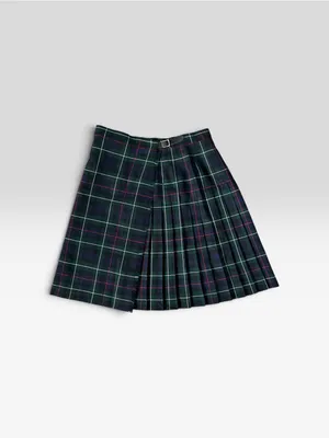 Charter Club Green & Navy Plaid Tartan Pleated Skirt 100% Wool thumbnail 5