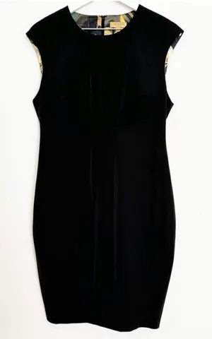Ted‎ Baker Sheath Dress Size 4 Black Cap Sleeve Round Neck Corporate Chic Siren thumbnail 1