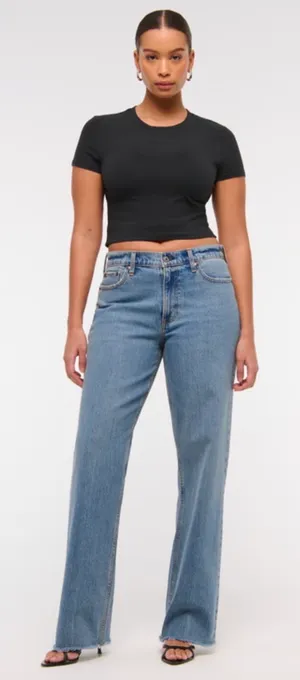 Abercrombie Jeans The Baggy Low-Rise Curve Love Long thumbnail 1