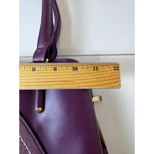 Y2K Purple Faux Leather Lace Overlay Satchel Bag Women Medium‎ Structured Chic thumbnail 6