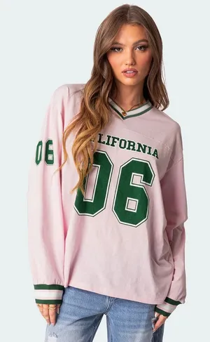 Edikted California Long Sleeve Jersey Top thumbnail 1