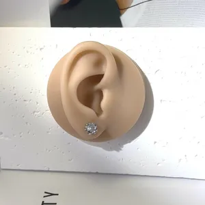 Stainless Steel Retro Vintage CZ Screw-Back Stud Earrings for Men Women thumbnail 6