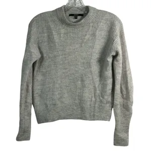 Quince Ribbed Alpaca Wool Blend Crewneck Sweater Heather‎ Gray XS thumbnail 1