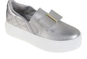 Joy Leather Silver Slip-On Women's Shoes Size 6.5 thumbnail 1