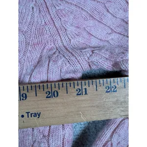 Vtg 90s LL Bean L Pink Lambs Wool Blend Cable‎ Knit Sweater Pullover thumbnail 5