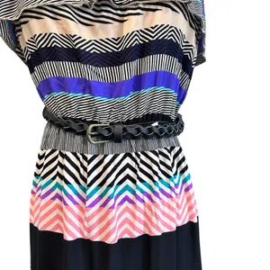 TRIXXI Maxi Dress Large w/ Belt Tube Top Y2K Artsy Patchwork Ruffle Blouson thumbnail 4