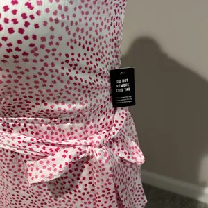 Express Dotted‎ High Neck Asymmetrical Fit and Flare Dress size small NWT thumbnail 3