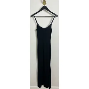 SKIMS Ribbed Long Slipdress in Onyx Black Size Medium thumbnail 5