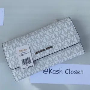 Michael Kors Bright White Multi Trifold Wallet thumbnail 5