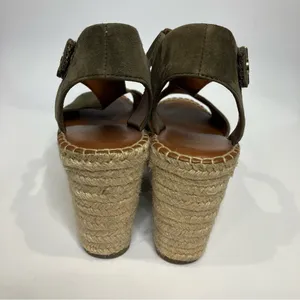Franco Sarto treasure 2 wedge espadrilles olive green suede‎ womens size 9.5 thumbnail 5