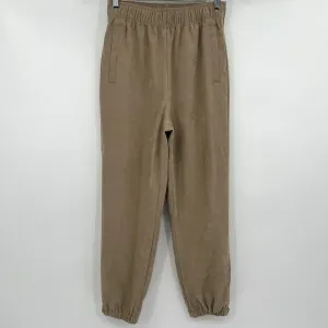 Zara High Rise Waist Jogger Pants Women's Size Small Ankle Zipper Beige Pull On‎ thumbnail 2