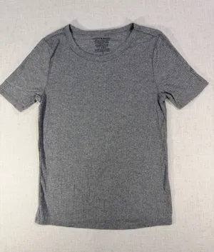 Lucky Brand Modal Rib Short Sleeve Crewneck T-Shirt Heather Grey Small thumbnail 1