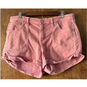 American Eagle sz 14 Pink Denim Easy Shortie Pockets Relaxed Streetwear Everyday thumbnail 5