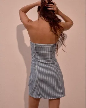 Zara Strapless Denim Dress thumbnail 3