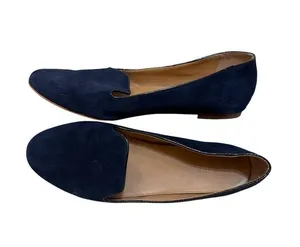 J. Crew Navy Suede Loafers thumbnail 1