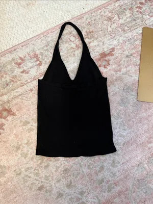 Banana Republic Factory Black Halter V-Neck Camisole Top thumbnail 3