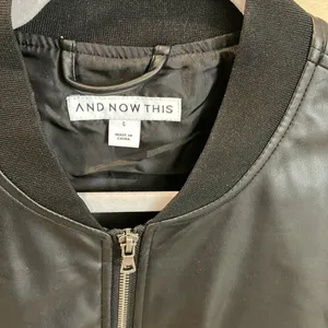 And Now This faux leather bomber jacket pockets EUC Black Size undefined thumbnail 2