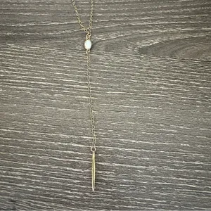 Artisan Handmade 18K Gold Filled Lariat Necklace White Opal Spike Dagger Venice CA thumbnail 2