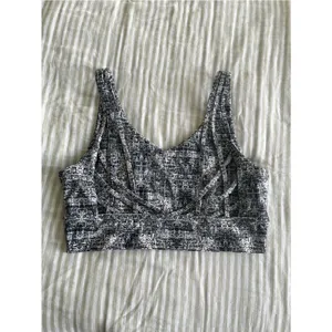 Buffbunny Strappy Back Sports Bra Size Large Black White Print thumbnail 7