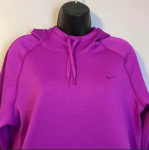 Therma Fit Purple Hoodie Higher neckline Embroidered Logo size M thumbnail 2