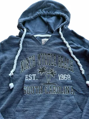 U.S. Vintage Collection North Myrtle Beach SC Blue Hooded Sweatshirt Crop XL thumbnail 3