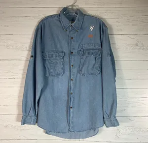 Vintage Bugle Boy chambray embroidered button up shirt size M halloween thumbnail 1