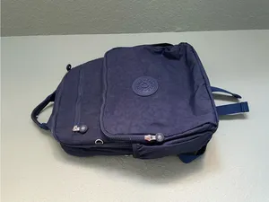 Kipling Tablet City Backpack Blue Elastic Side Pockets thumbnail 3