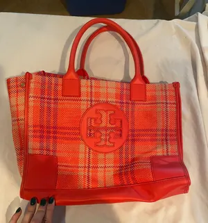 Tory Burch Pink Plaid Tote thumbnail 1