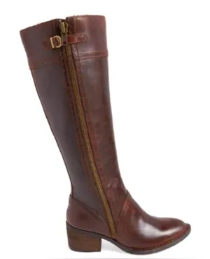 Born Poly Tall Heeled Distressed‎ Riding Boots 7.5 thumbnail 1
