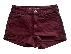 American Eagle Outfitters | Maroon Hi Rise Shortie thumbnail 1