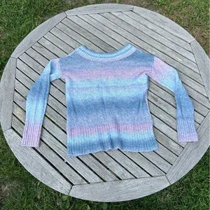 Sweater‎ Blue Pink Cotton Candy Ombre Striped Knit size small a new approach Ana thumbnail 6