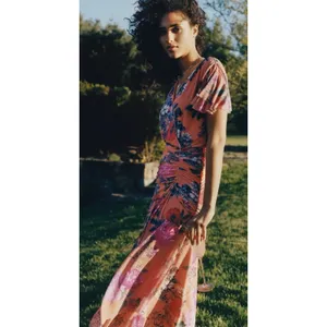 Maeve Anthropologie Simone Sheer Floral Asymmetrical Dress Butterfly Fairy thumbnail 8
