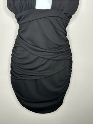 Zara Convertible Halter Top Black Mini Dress Size M thumbnail 9