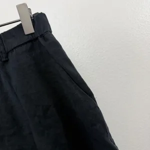 Quince Pants Womens Small Black Linen Elastic Waist Tapered Leg Casual Relaxed thumbnail 4