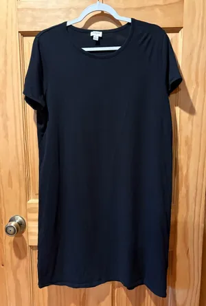 J.Crew Short-Sleeve T-Shirt Dress black women’s L thumbnail 1