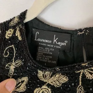 Laurence Kazar Silk Beaded Top Size Large Floral Embroidered Sleeveless Sz L thumbnail 6