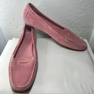 Cole‎ Haan Pink Suede Leather Driving Moccasins Loafers Women's Size 8 AA thumbnail 1