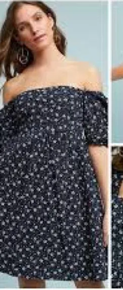 Maeve Navy Floral Off-Shoulder Mini Dress 1098 thumbnail 1