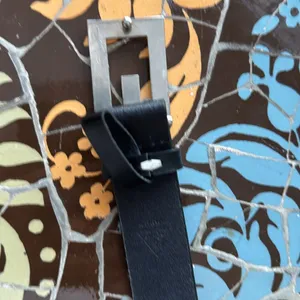 GUESS Elegant Black LEATHER Belt with Rhinestone Buckle Sz: M thumbnail 5