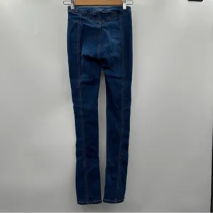 Free People We The Free Riley Skinny Jeans Women's 25‎ Dark Wash Split Hem Mid thumbnail 6