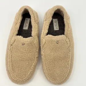 OluKai Nohea Heu Slipper Women Size 7 Tan Beige Sherpa Moccasin 20459 Cozy thumbnail 3