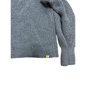 Vuori Womens Merino Wool Blend Mock Neck Ribbed Sweater Charcoal Gray Small thumbnail 4